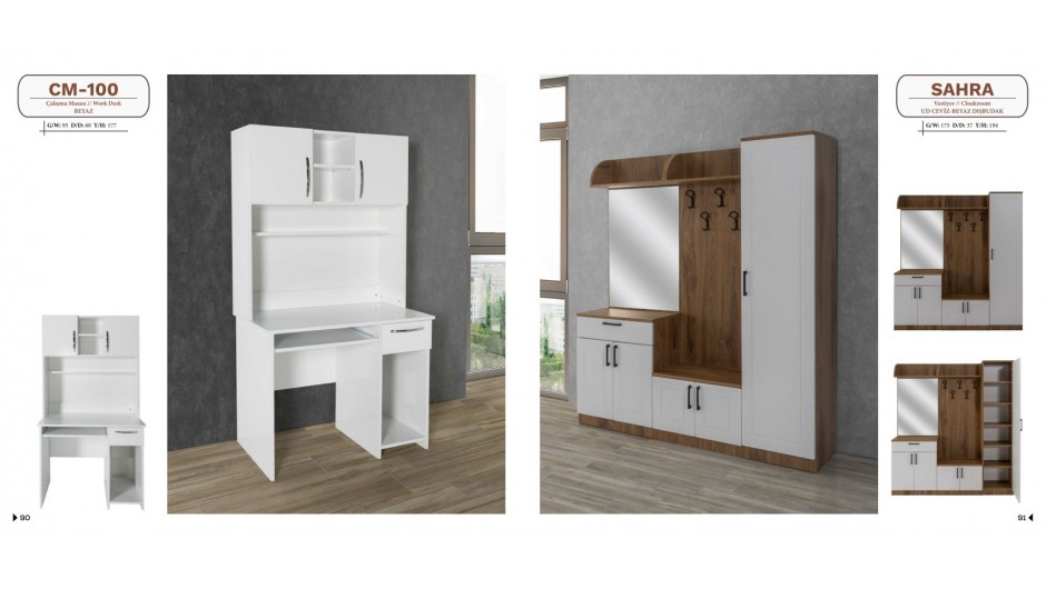 Özgür Mobilya Çalışma Masası ve Vestiyer 